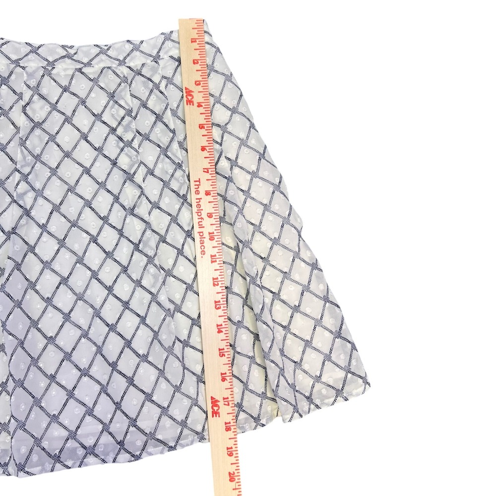 Banana Republic White Navy Diamond Grid Swiss Dot Flared Mini Skirt Nautical - Picture 8 of 8